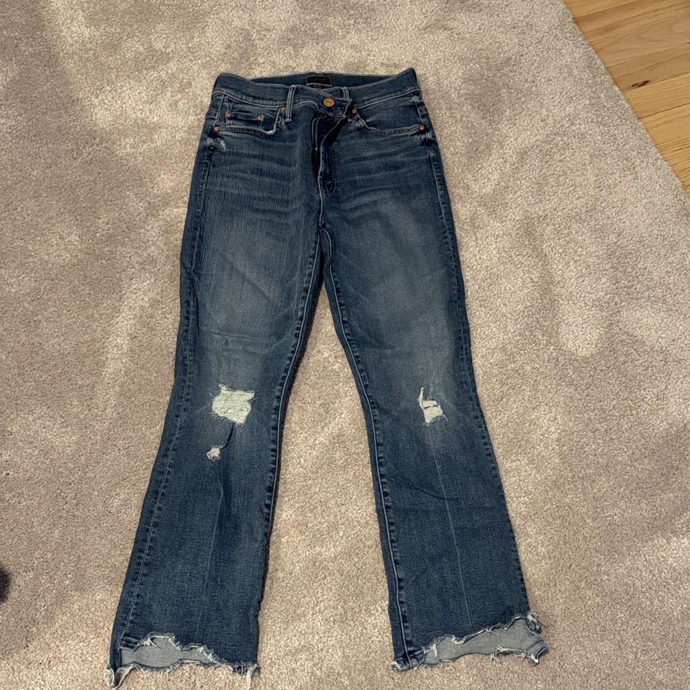 MOTHER Insider Crop Distressed Women’s Jeans